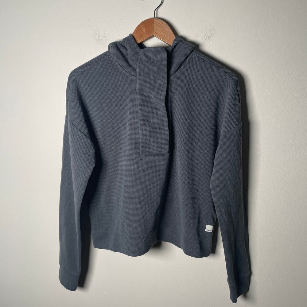 VUORI Bayview Thermal Waffle Knit Henley Hoodie Athletic Run Crossfit Hyrox XS